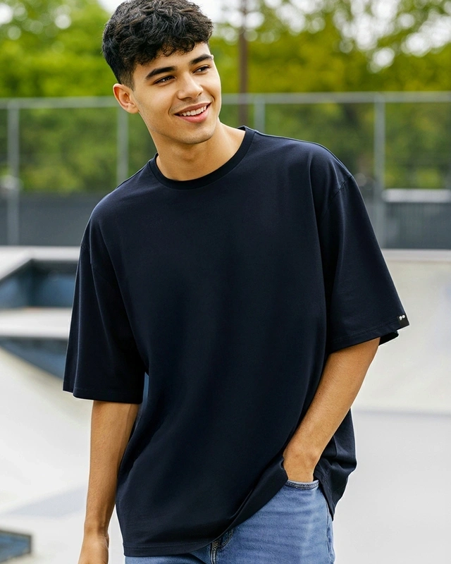 men-s-blue-oversized-fit-t-shirt-
